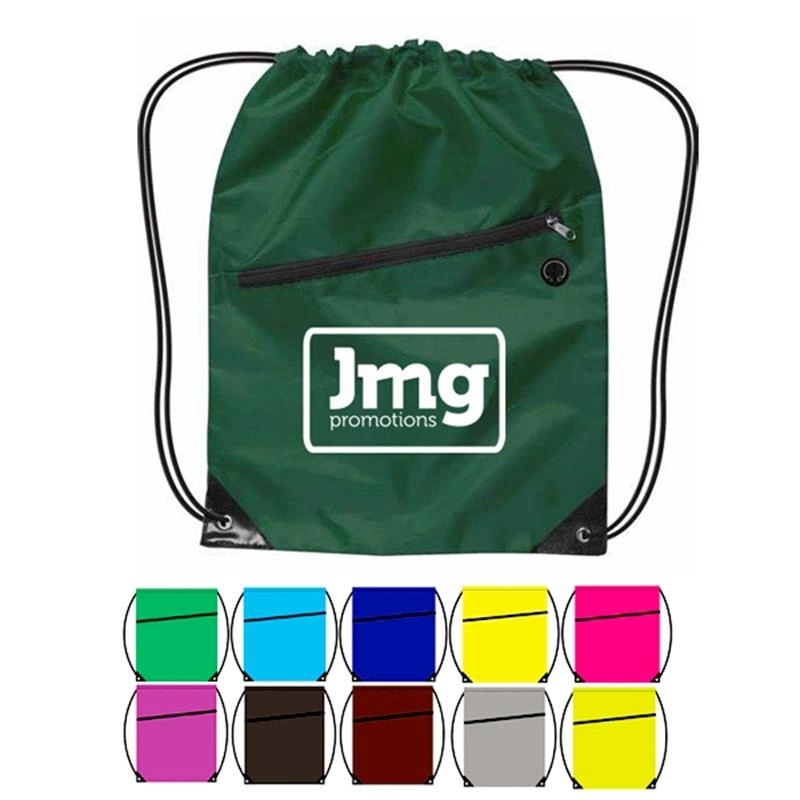 Zippered Drawstring Bag w/ Earbud Port	