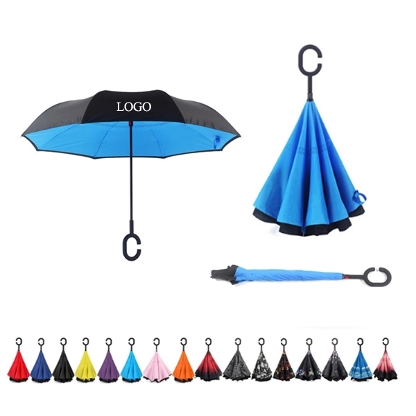 Double Layer Inverted Umbrella With C-Shaped Handle	