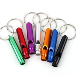 Emergency Hiking Camping Survival Aluminum Whistle Key Chain	