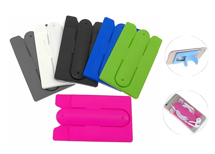Silicone Cell Phone Wallet w/ stand Winder	