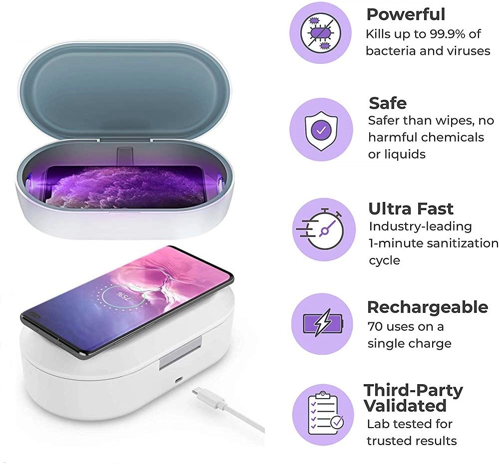 UV Phone Sanitizer  Wireless Charger Box	