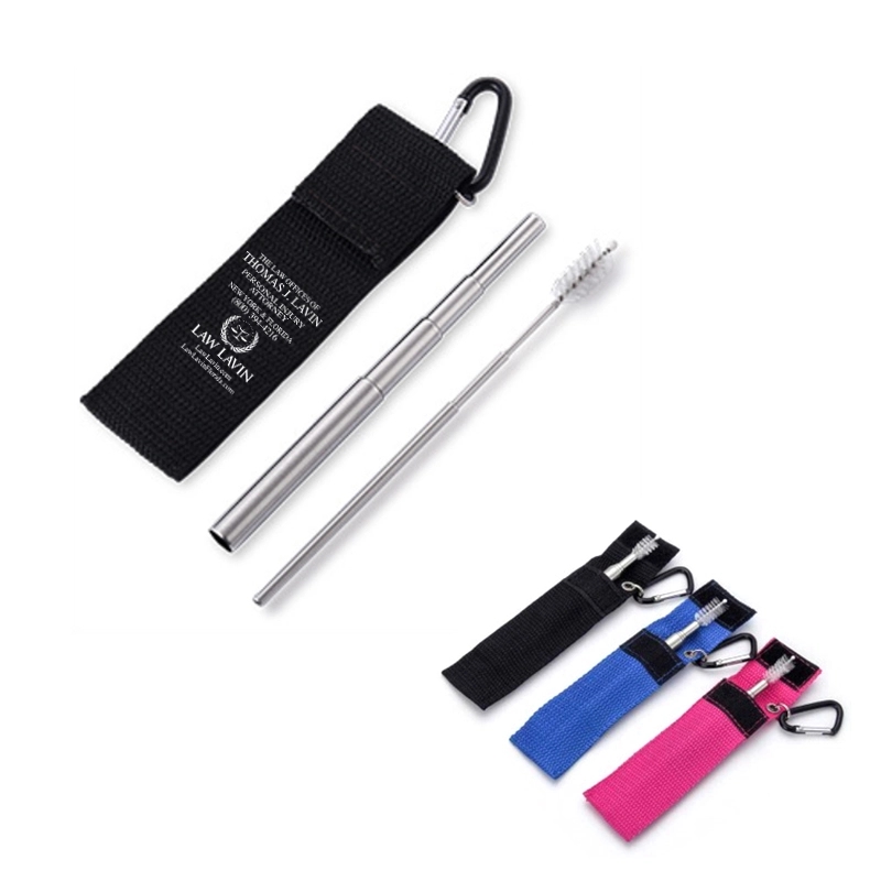 Stainless Steel Telescopic Straw Set	