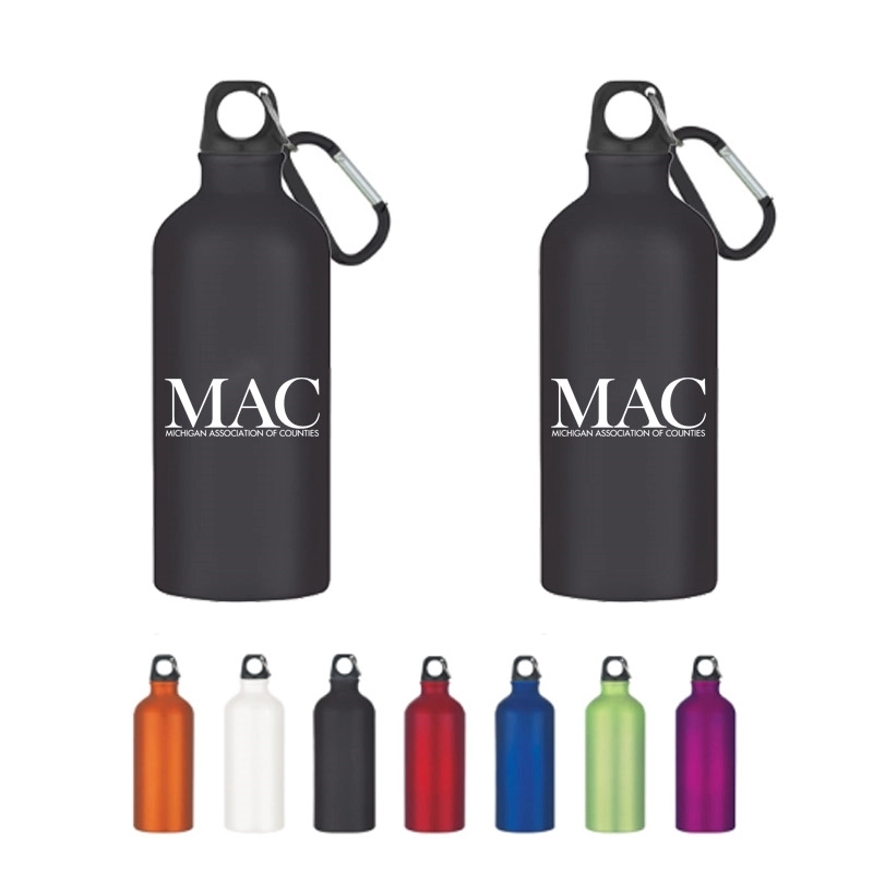 Aluminum Sports Water Bottle With Carabiner	