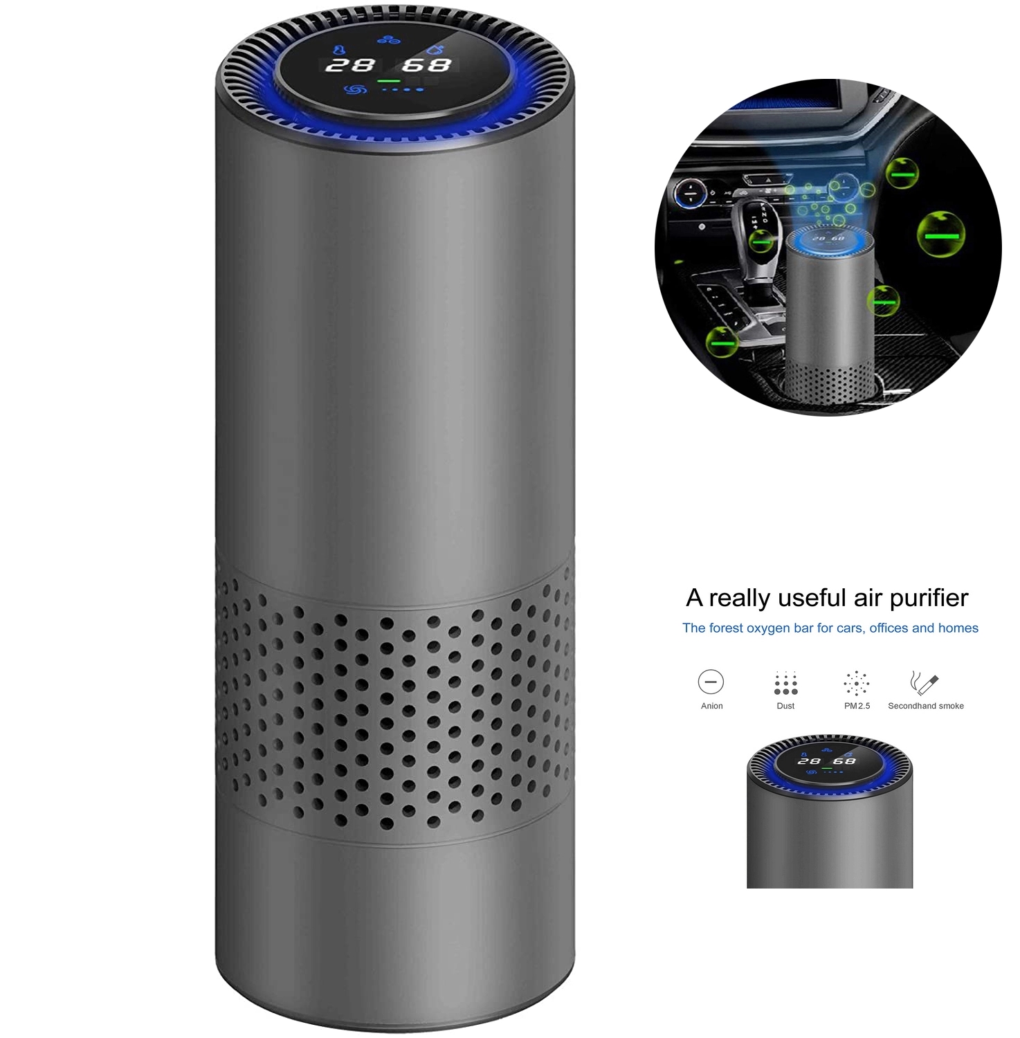 Car Air Purifier with HEPA Filter	