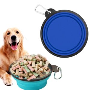 Silicone Pets Bowls with Metal Carabiner Clip	
