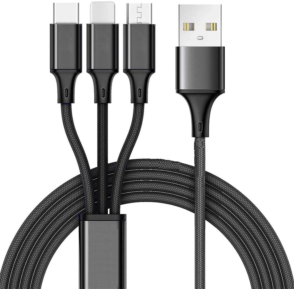 3 in 1 Nylon Braided USB Charging Cord	