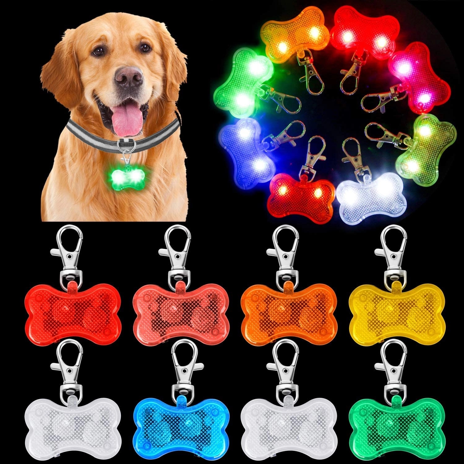 Bone Shaped LED Dog Tags	
