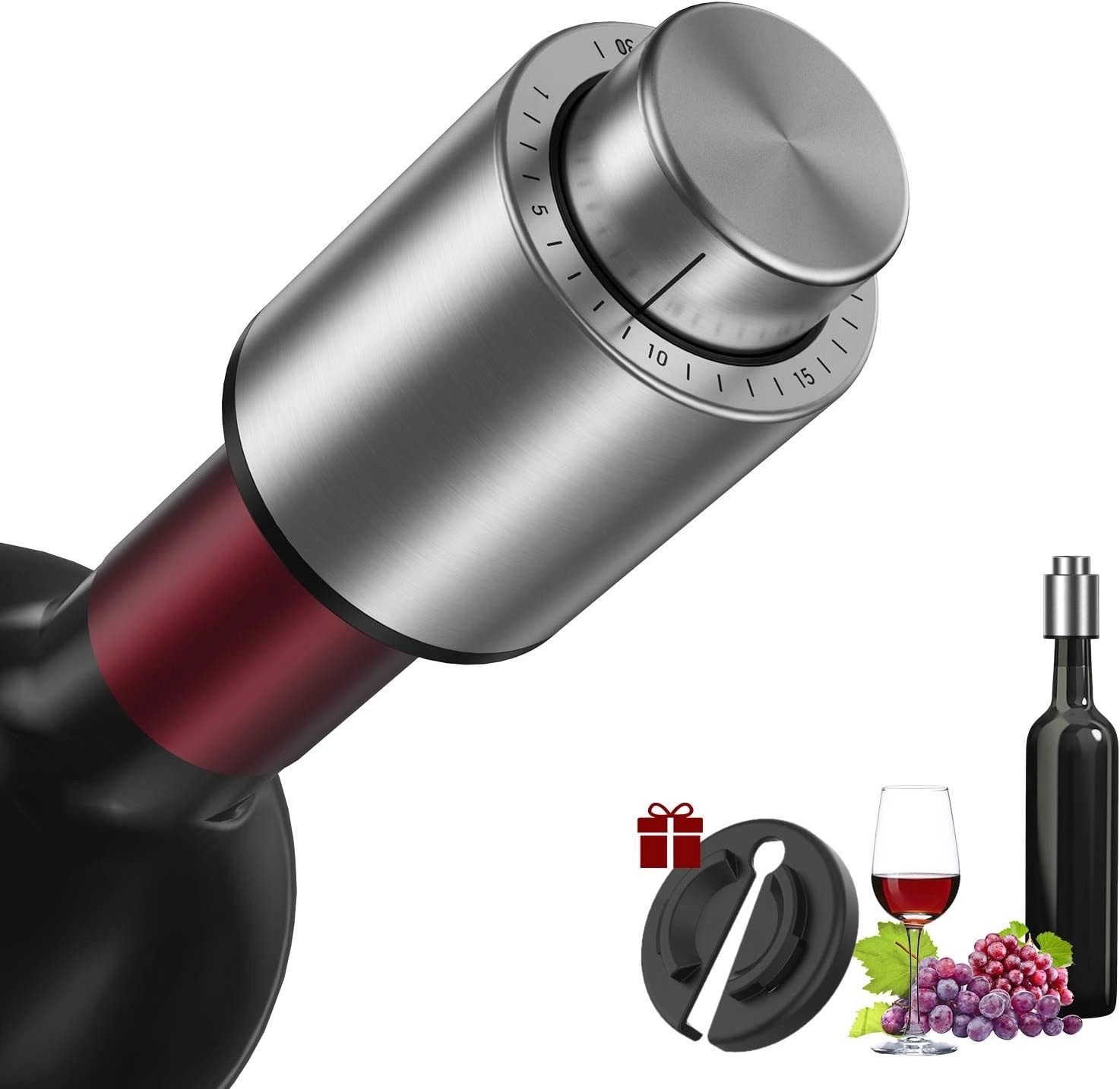 Wine stoppers Vacuum Pump W/ Time Scale Record	
