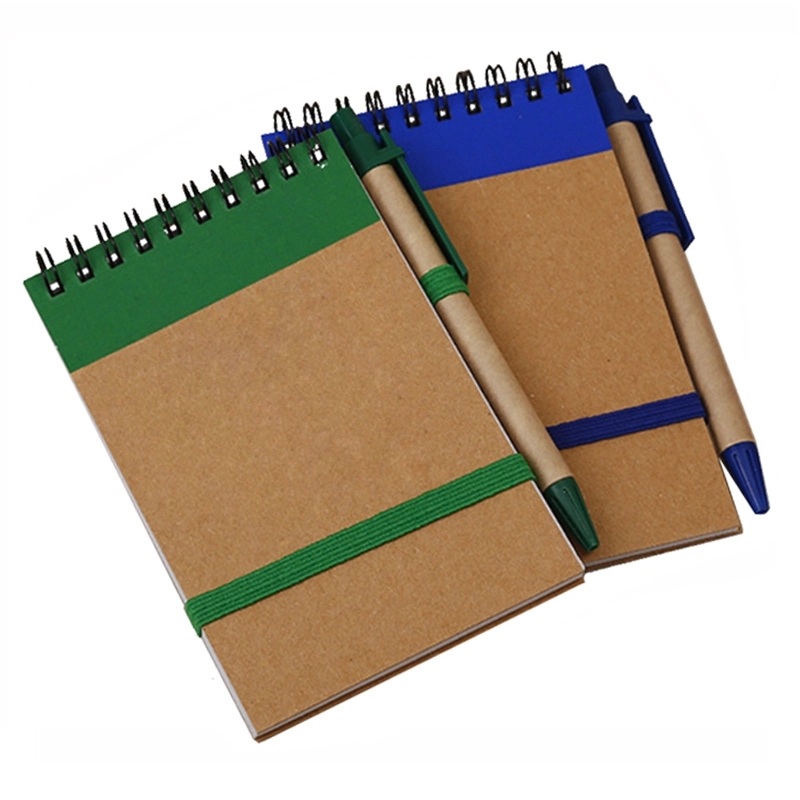 Spiral Pocket Notebook w/ Recycle Paper Pen	