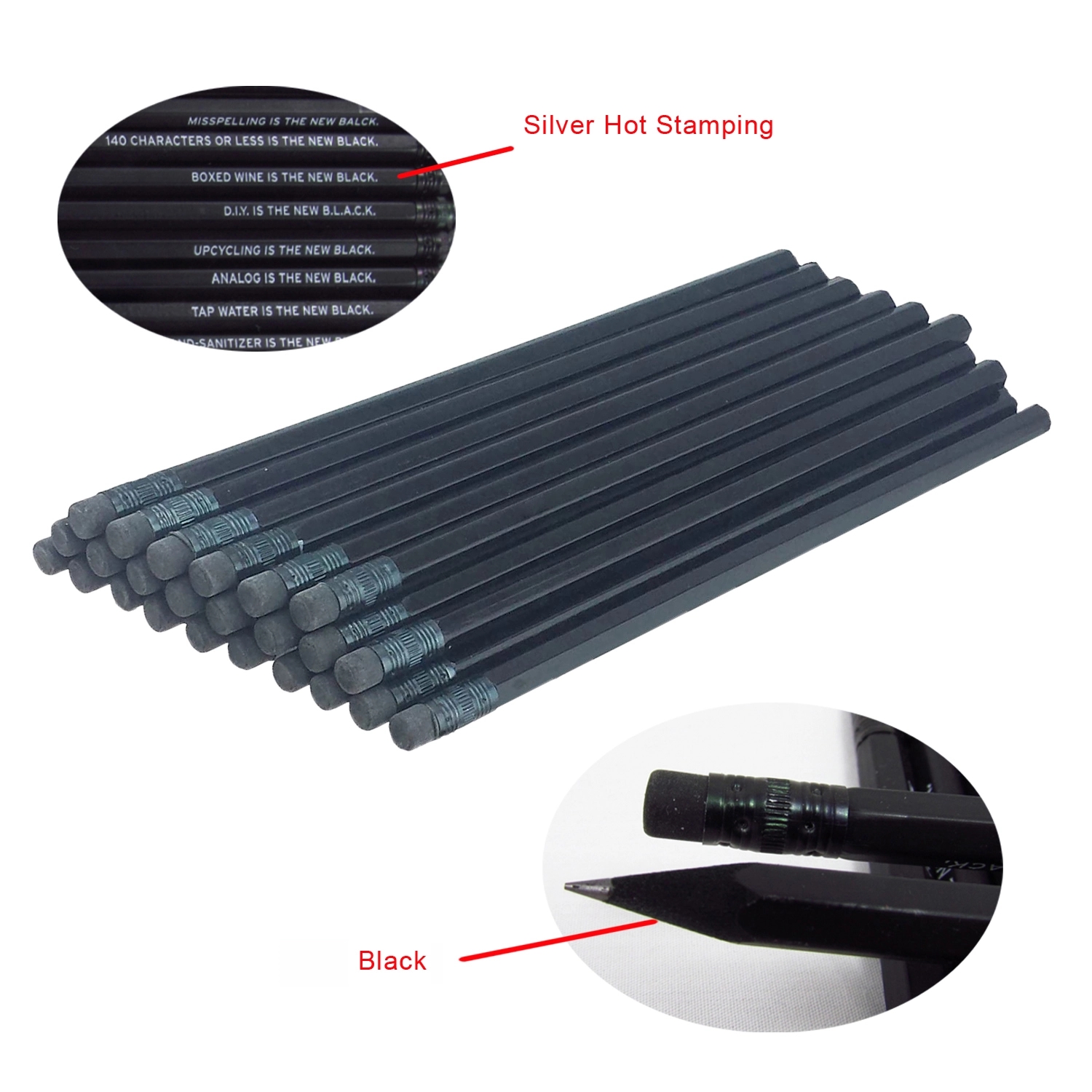 Black Hexagon Pencils, HB	