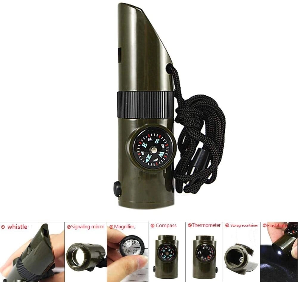 7 in 1 Survival Whistle Tool	