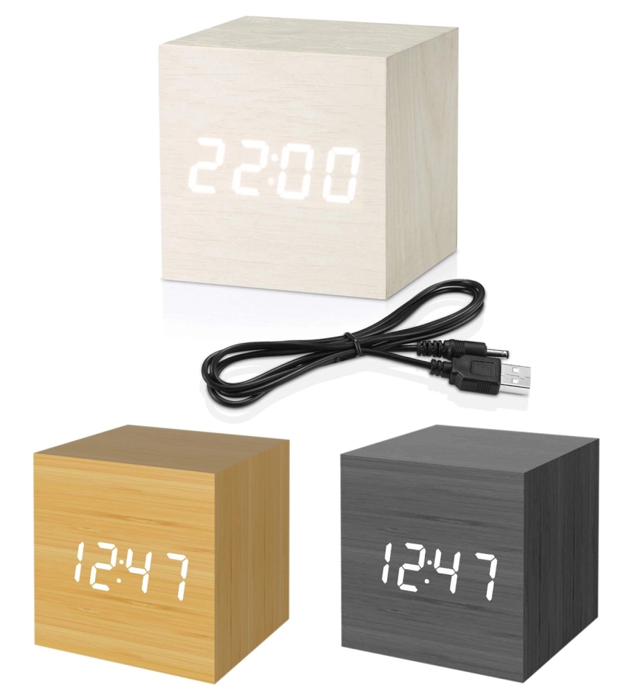 Digital Alarm Clock / Imitate Wood Clock	