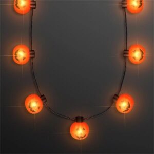 Big Pumpkin Light Bulbs Halloween Necklace	