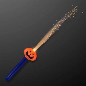 Pumpkin face fiber optic LED wands	