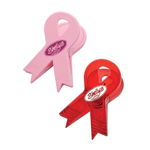 Plastic Breast Cancer Ribbon Clip	