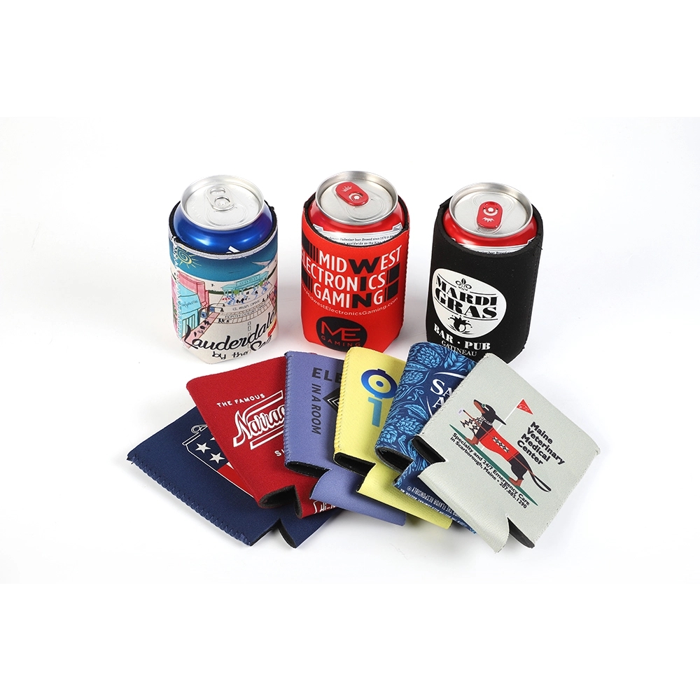 Custom logo beer can coolers Collapsible soda cover coolies	