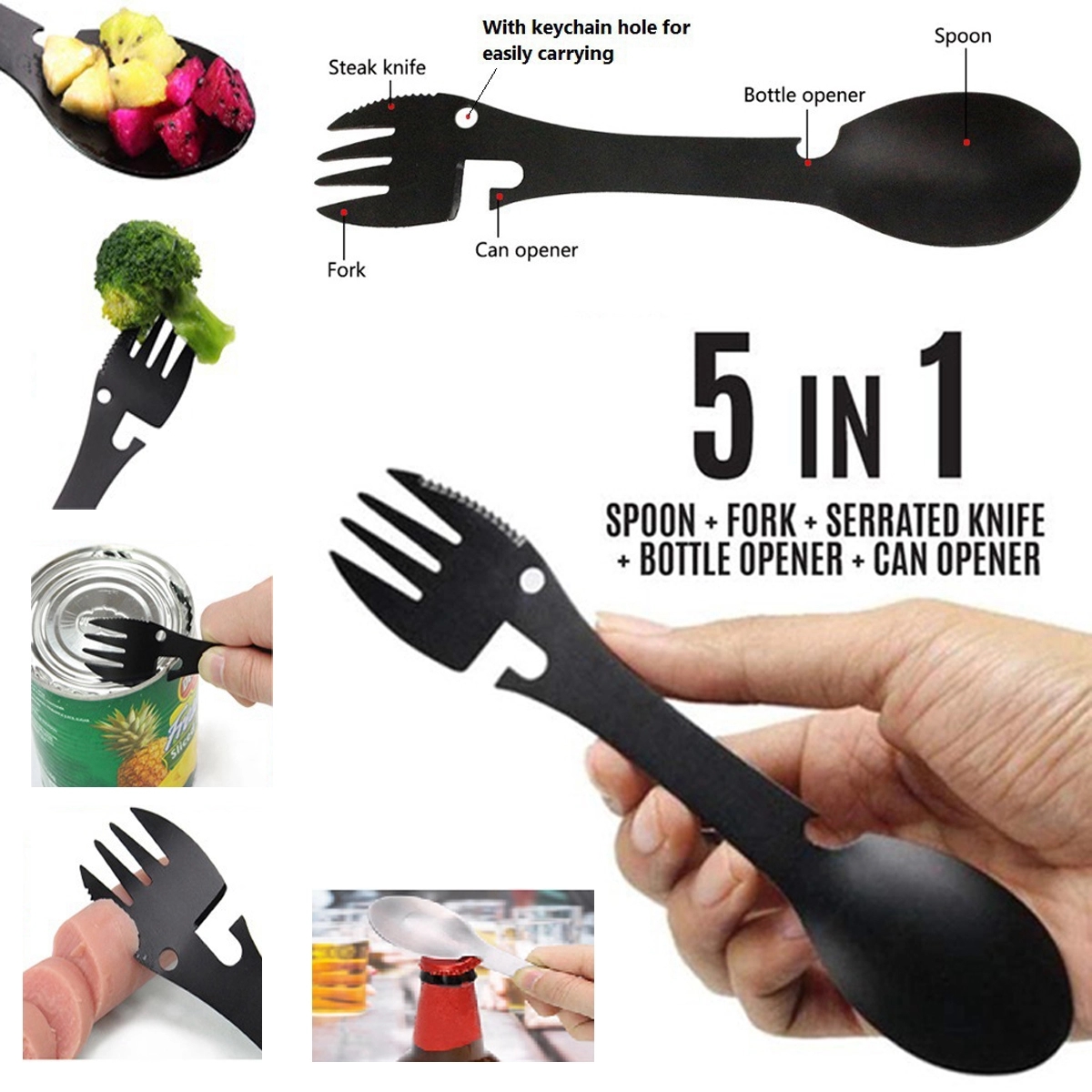 5 In 1 Multi Functional Fork Spoon	